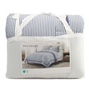 Boundary Cotton Gauze Stripe Comforter Set With Ric Rac Border